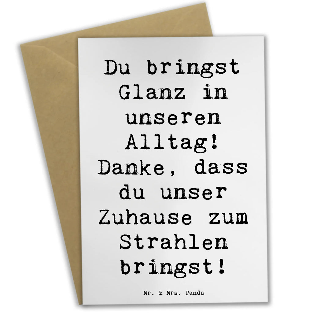 Grußkarte Spruch Glanz Putzfrau Grußkarte, Klappkarte, Einladungskarte, Glückwunschkarte, Hochzeitskarte, Geburtstagskarte, Karte, Ansichtskarten