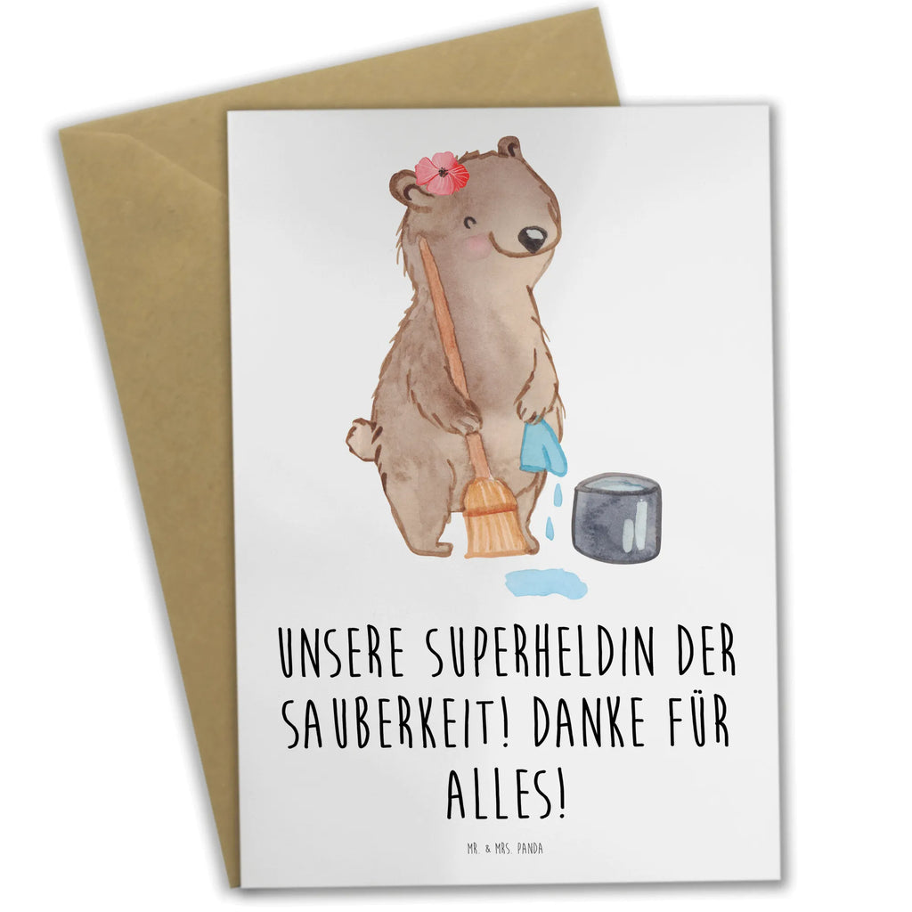 Grußkarte Putzfrau Superheldin Grußkarte, Klappkarte, Einladungskarte, Glückwunschkarte, Hochzeitskarte, Geburtstagskarte, Karte, Ansichtskarten