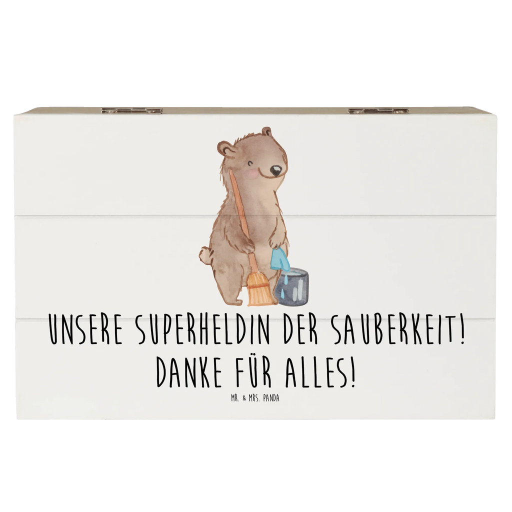 Holzkiste Putzfrau Superheldin Holzkiste, Kiste, Schatzkiste, Truhe, Schatulle, XXL, Erinnerungsbox, Erinnerungskiste, Dekokiste, Aufbewahrungsbox, Geschenkbox, Geschenkdose