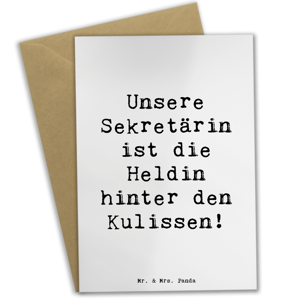 Grußkarte Unsere Sekretärin ist die Heldin hinter den Kulissen! Grußkarte, Klappkarte, Einladungskarte, Glückwunschkarte, Hochzeitskarte, Geburtstagskarte, Karte, Ansichtskarten