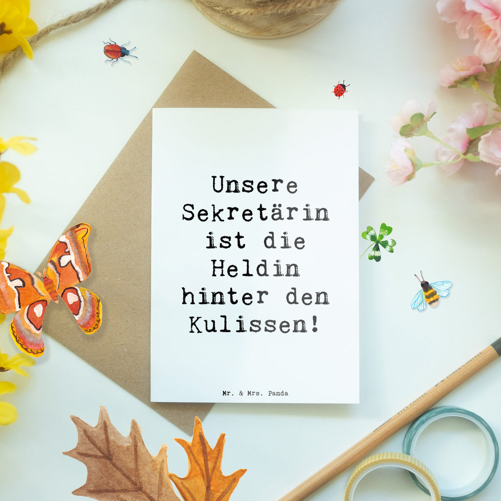 Grußkarte Unsere Sekretärin ist die Heldin hinter den Kulissen! Grußkarte, Klappkarte, Einladungskarte, Glückwunschkarte, Hochzeitskarte, Geburtstagskarte, Karte, Ansichtskarten