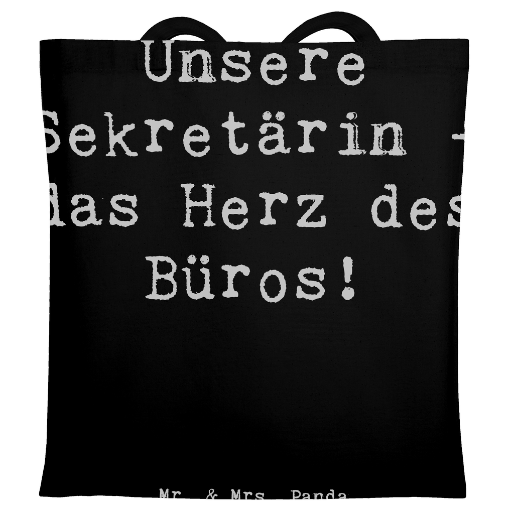 Tragetasche Unsere Sekretärin - das Herz des Büros! Beuteltasche, Beutel, Einkaufstasche, Jutebeutel, Stoffbeutel, Tasche, Shopper, Umhängetasche, Strandtasche, Schultertasche, Stofftasche, Tragetasche, Badetasche, Jutetasche, Einkaufstüte, Laptoptasche