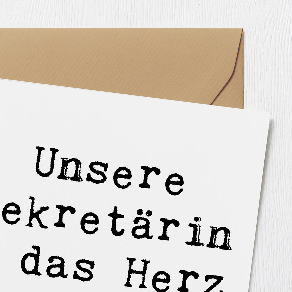 Deluxe Karte Spruch Sekretärin Herz Karte, Grußkarte, Klappkarte, Einladungskarte, Glückwunschkarte, Hochzeitskarte, Geburtstagskarte, Hochwertige Grußkarte, Hochwertige Klappkarte