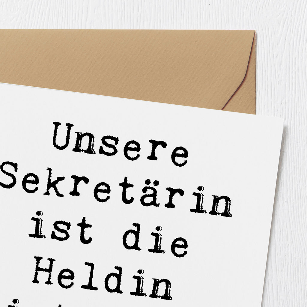 Deluxe Karte Unsere Sekretärin ist die Heldin hinter den Kulissen! Karte, Grußkarte, Klappkarte, Einladungskarte, Glückwunschkarte, Hochzeitskarte, Geburtstagskarte, Hochwertige Grußkarte, Hochwertige Klappkarte