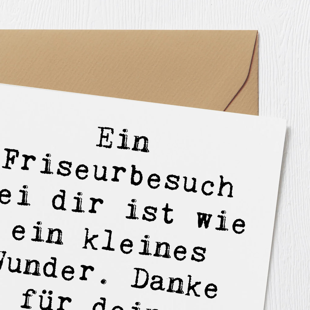 Deluxe Karte Ein Friseurbesuch bei dir ist wie ein kleines Wunder. Danke für deine hervorragende Arbeit! Karte, Grußkarte, Klappkarte, Einladungskarte, Glückwunschkarte, Hochzeitskarte, Geburtstagskarte, Hochwertige Grußkarte, Hochwertige Klappkarte