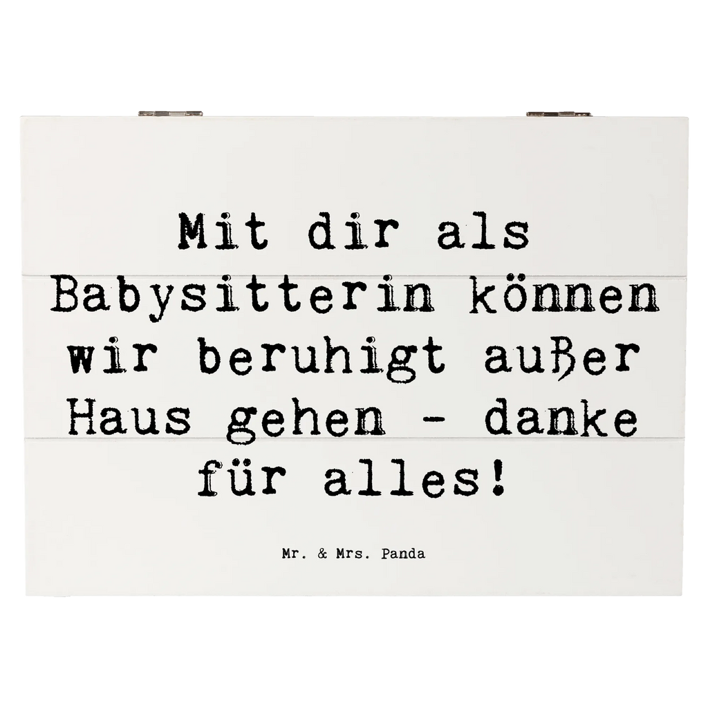 Holzkiste Mit dir als Babysitterin können wir beruhigt außer Haus gehen - danke für alles! Holzkiste, Kiste, Schatzkiste, Truhe, Schatulle, XXL, Erinnerungsbox, Erinnerungskiste, Dekokiste, Aufbewahrungsbox, Geschenkbox, Geschenkdose