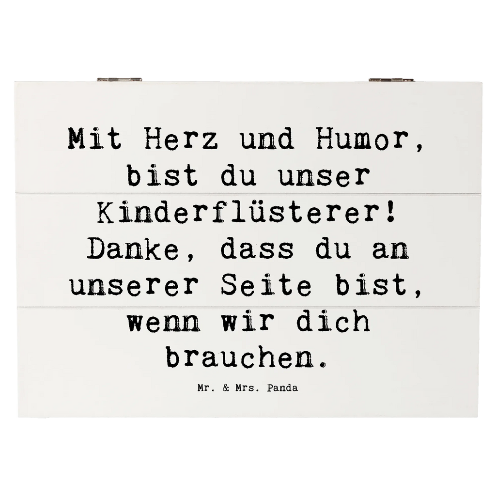 Holzkiste Mit Herz und Humor, bist du unser Kinderflüsterer! Danke, dass du an unserer Seite bist, wenn wir dich brauchen. Holzkiste, Kiste, Schatzkiste, Truhe, Schatulle, XXL, Erinnerungsbox, Erinnerungskiste, Dekokiste, Aufbewahrungsbox, Geschenkbox, Geschenkdose