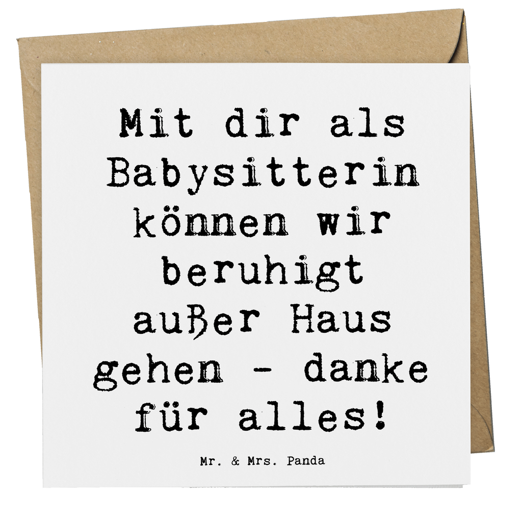 Deluxe Karte Mit dir als Babysitterin können wir beruhigt außer Haus gehen - danke für alles! Karte, Grußkarte, Klappkarte, Einladungskarte, Glückwunschkarte, Hochzeitskarte, Geburtstagskarte, Hochwertige Grußkarte, Hochwertige Klappkarte