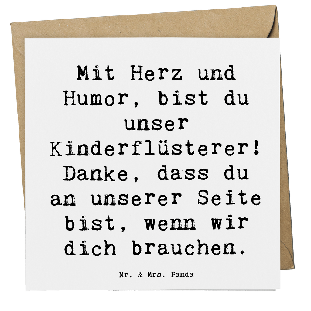 Deluxe Karte Mit Herz und Humor, bist du unser Kinderflüsterer! Danke, dass du an unserer Seite bist, wenn wir dich brauchen. Karte, Grußkarte, Klappkarte, Einladungskarte, Glückwunschkarte, Hochzeitskarte, Geburtstagskarte, Hochwertige Grußkarte, Hochwertige Klappkarte