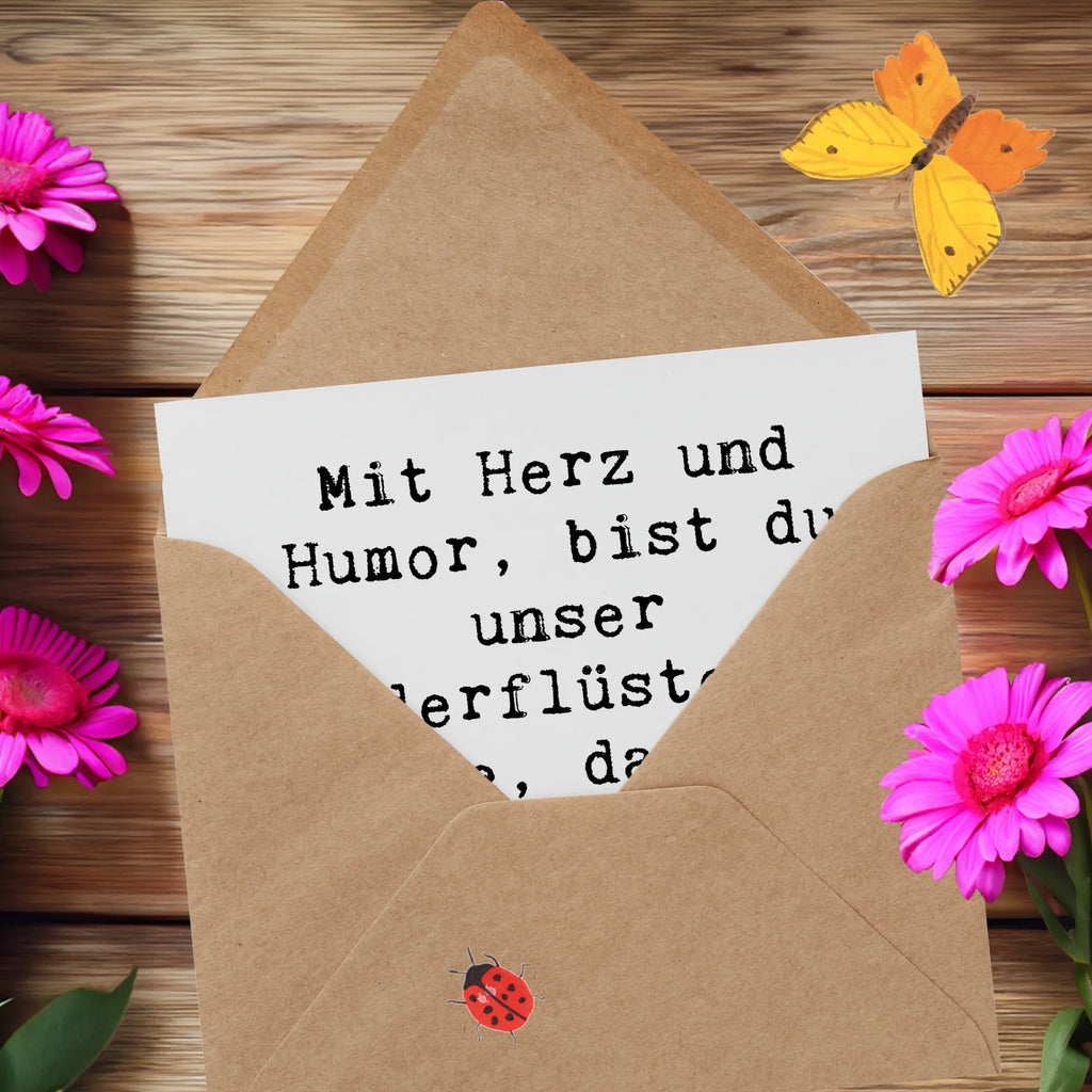 Deluxe Karte Mit Herz und Humor, bist du unser Kinderflüsterer! Danke, dass du an unserer Seite bist, wenn wir dich brauchen. Karte, Grußkarte, Klappkarte, Einladungskarte, Glückwunschkarte, Hochzeitskarte, Geburtstagskarte, Hochwertige Grußkarte, Hochwertige Klappkarte