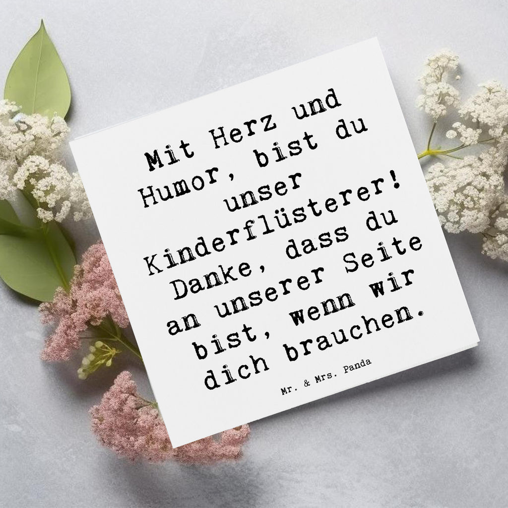 Deluxe Karte Mit Herz und Humor, bist du unser Kinderflüsterer! Danke, dass du an unserer Seite bist, wenn wir dich brauchen. Karte, Grußkarte, Klappkarte, Einladungskarte, Glückwunschkarte, Hochzeitskarte, Geburtstagskarte, Hochwertige Grußkarte, Hochwertige Klappkarte