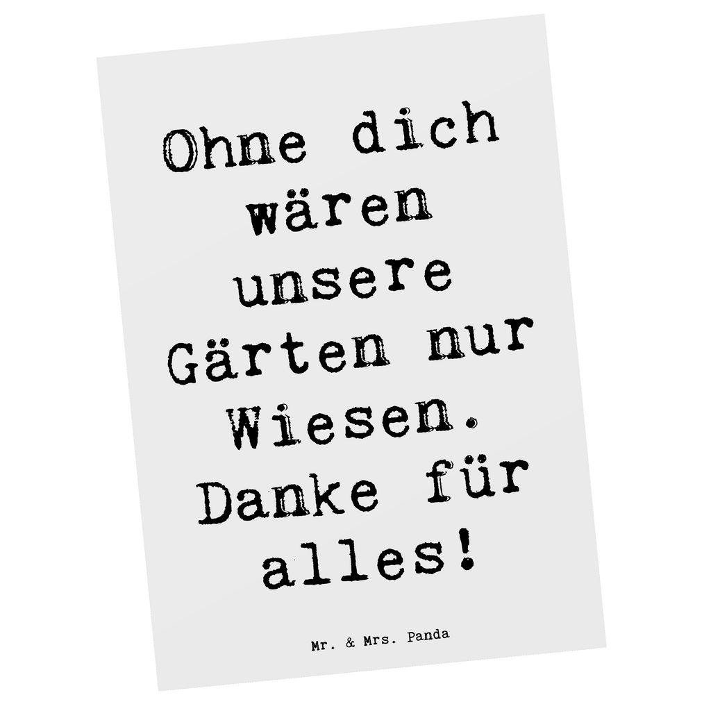 Postkarte Ohne dich wären unsere Gärten nur Wiesen. Danke für alles! Postkarte, Karte, Geschenkkarte, Grußkarte, Einladung, Ansichtskarte, Geburtstagskarte, Einladungskarte, Dankeskarte, Ansichtskarten, Einladung Geburtstag, Einladungskarten Geburtstag