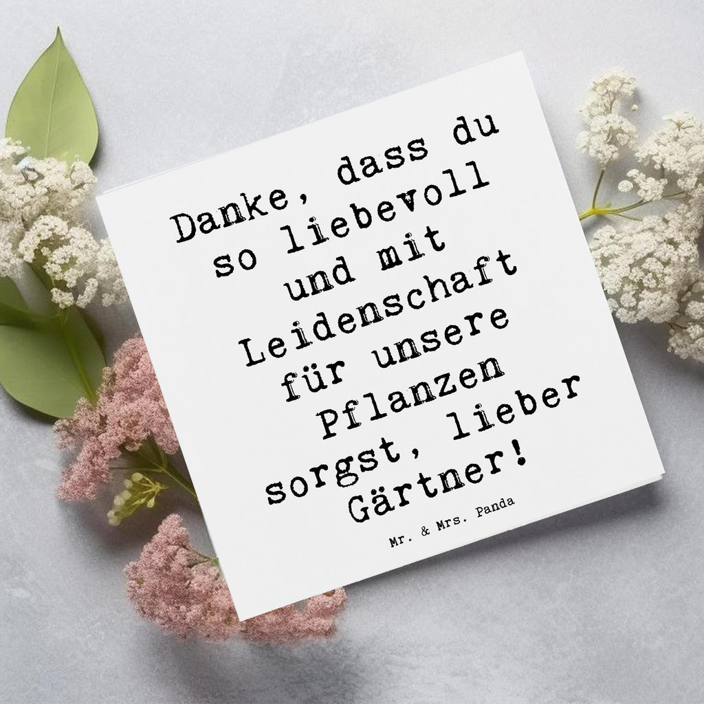 Deluxe Karte Danke, dass du so liebevoll und mit Leidenschaft für unsere Pflanzen sorgst, lieber Gärtner! Karte, Grußkarte, Klappkarte, Einladungskarte, Glückwunschkarte, Hochzeitskarte, Geburtstagskarte, Hochwertige Grußkarte, Hochwertige Klappkarte