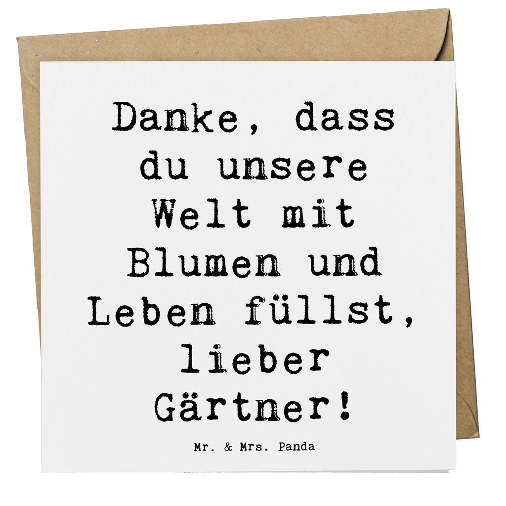 Deluxe Karte Danke, dass du unsere Welt mit Blumen und Leben füllst, lieber Gärtner! Karte, Grußkarte, Klappkarte, Einladungskarte, Glückwunschkarte, Hochzeitskarte, Geburtstagskarte, Hochwertige Grußkarte, Hochwertige Klappkarte