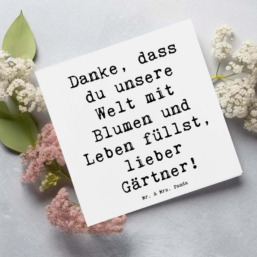 Deluxe Karte Danke, dass du unsere Welt mit Blumen und Leben füllst, lieber Gärtner! Karte, Grußkarte, Klappkarte, Einladungskarte, Glückwunschkarte, Hochzeitskarte, Geburtstagskarte, Hochwertige Grußkarte, Hochwertige Klappkarte