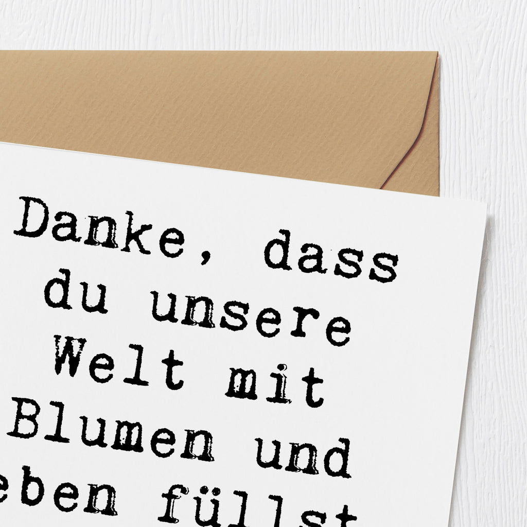 Deluxe Karte Danke, dass du unsere Welt mit Blumen und Leben füllst, lieber Gärtner! Karte, Grußkarte, Klappkarte, Einladungskarte, Glückwunschkarte, Hochzeitskarte, Geburtstagskarte, Hochwertige Grußkarte, Hochwertige Klappkarte