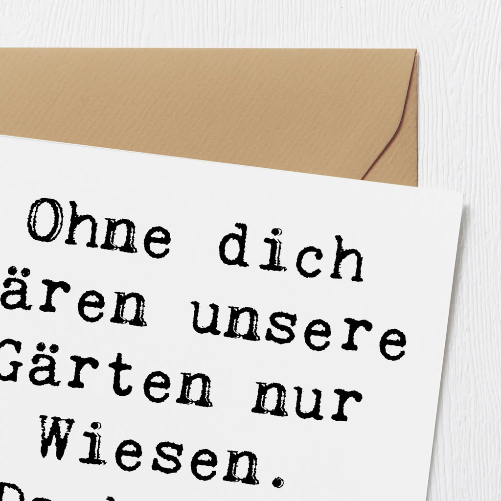 Deluxe Karte Ohne dich wären unsere Gärten nur Wiesen. Danke für alles! Karte, Grußkarte, Klappkarte, Einladungskarte, Glückwunschkarte, Hochzeitskarte, Geburtstagskarte, Hochwertige Grußkarte, Hochwertige Klappkarte