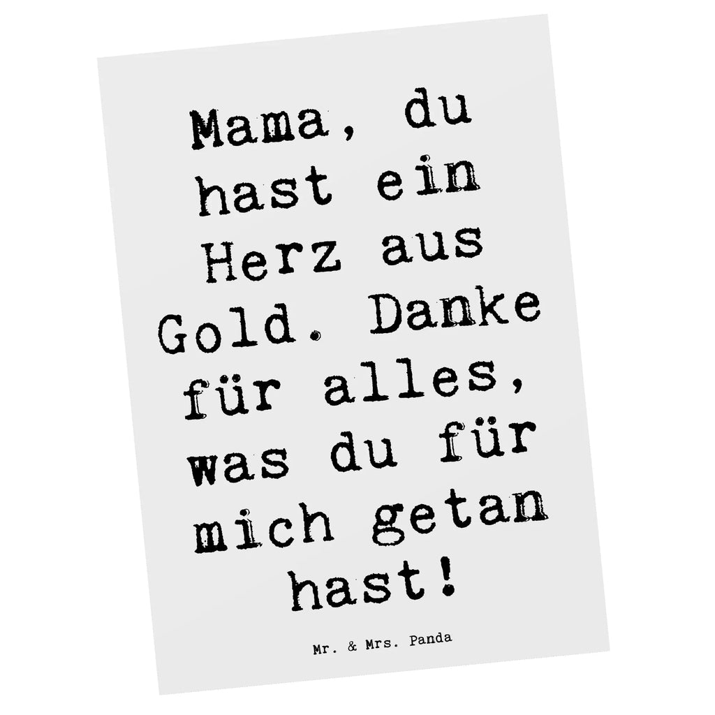 Postkarte Mama, du hast ein Herz aus Gold. Danke für alles, was du für mich getan hast! Postkarte, Karte, Geschenkkarte, Grußkarte, Einladung, Ansichtskarte, Geburtstagskarte, Einladungskarte, Dankeskarte, Ansichtskarten, Einladung Geburtstag, Einladungskarten Geburtstag