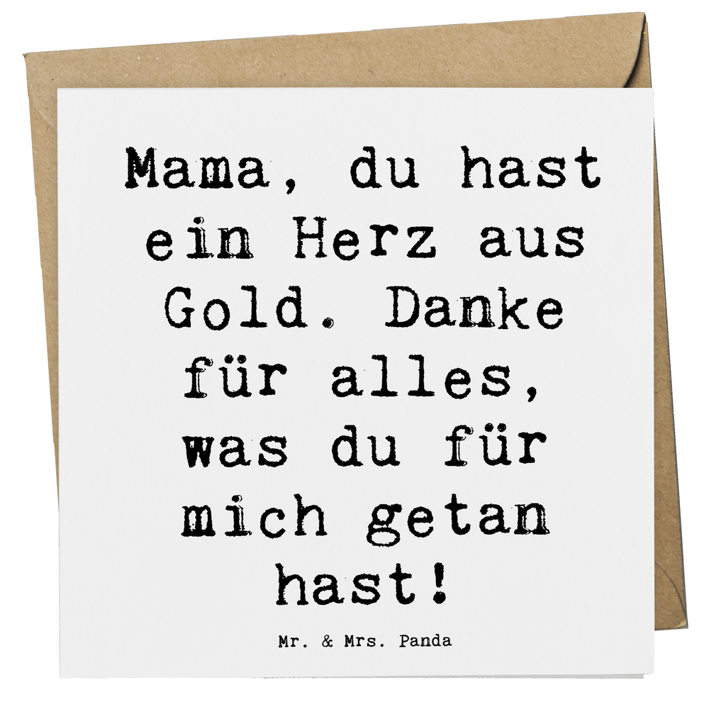 Deluxe Karte Mama, du hast ein Herz aus Gold. Danke für alles, was du für mich getan hast! Karte, Grußkarte, Klappkarte, Einladungskarte, Glückwunschkarte, Hochzeitskarte, Geburtstagskarte, Hochwertige Grußkarte, Hochwertige Klappkarte