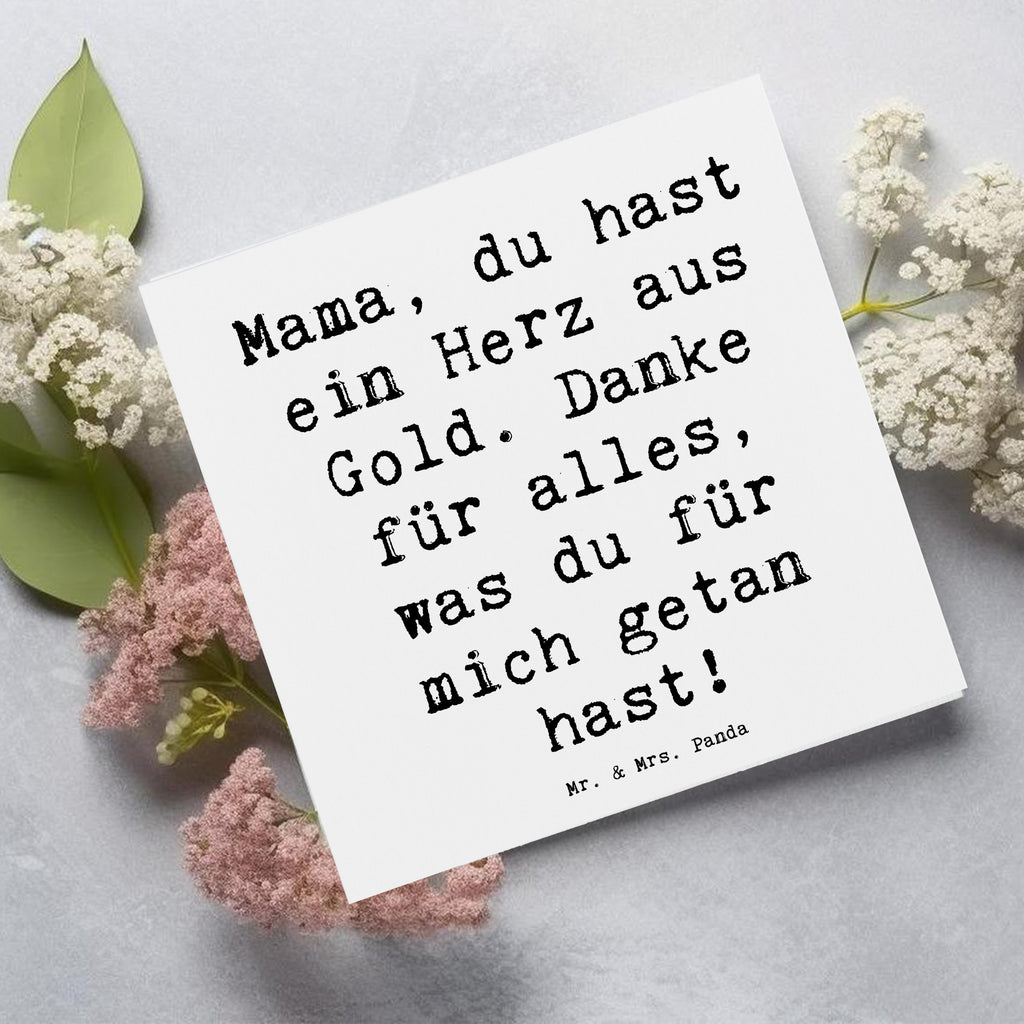 Deluxe Karte Mama, du hast ein Herz aus Gold. Danke für alles, was du für mich getan hast! Karte, Grußkarte, Klappkarte, Einladungskarte, Glückwunschkarte, Hochzeitskarte, Geburtstagskarte, Hochwertige Grußkarte, Hochwertige Klappkarte