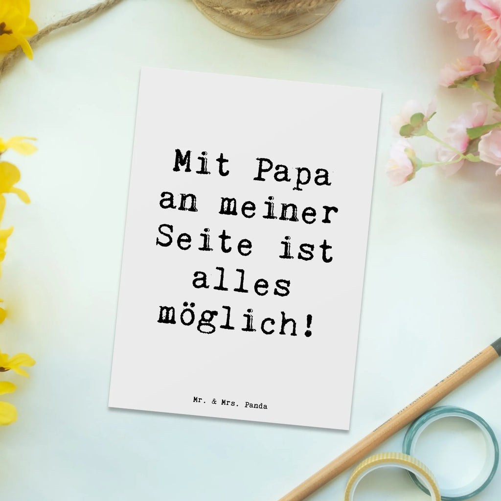 Postkarte Mit Papa an meiner Seite ist alles möglich! Postkarte, Karte, Geschenkkarte, Grußkarte, Einladung, Ansichtskarte, Geburtstagskarte, Einladungskarte, Dankeskarte, Ansichtskarten, Einladung Geburtstag, Einladungskarten Geburtstag