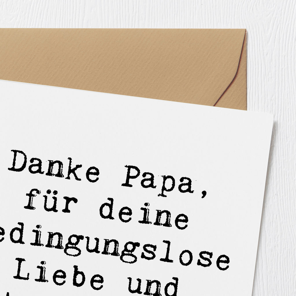 Deluxe Karte Danke Papa, für deine bedingungslose Liebe und Unterstützung! Karte, Grußkarte, Klappkarte, Einladungskarte, Glückwunschkarte, Hochzeitskarte, Geburtstagskarte, Hochwertige Grußkarte, Hochwertige Klappkarte