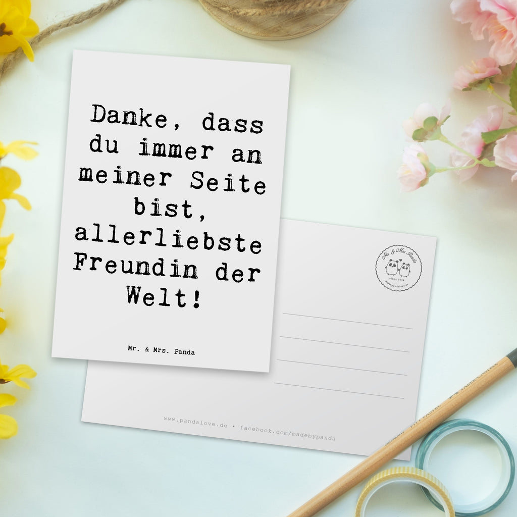 Postkarte Danke, dass du immer an meiner Seite bist, allerliebste Freundin der Welt! Postkarte, Karte, Geschenkkarte, Grußkarte, Einladung, Ansichtskarte, Geburtstagskarte, Einladungskarte, Dankeskarte, Ansichtskarten, Einladung Geburtstag, Einladungskarten Geburtstag