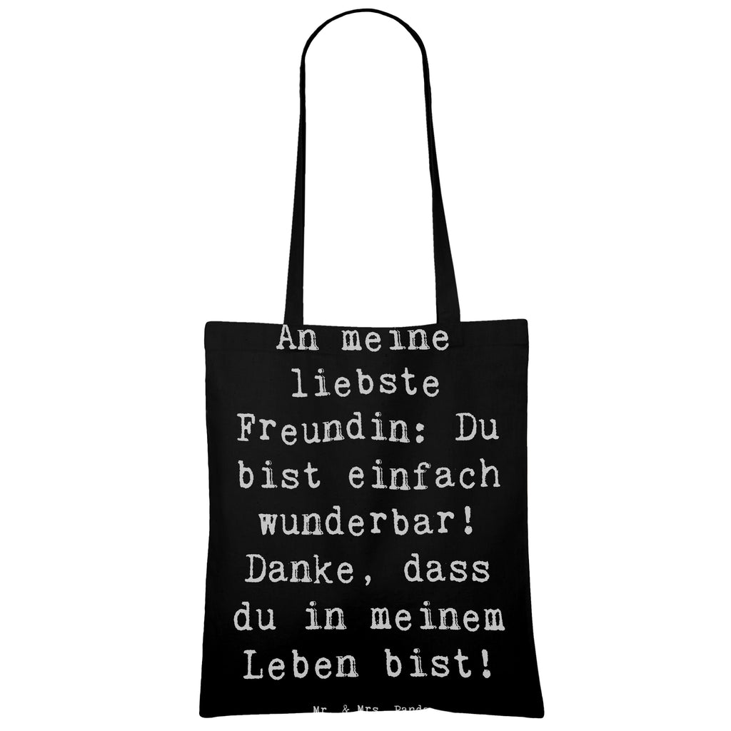 Tragetasche An meine liebste Freundin: Du bist einfach wunderbar! Danke, dass du in meinem Leben bist! Beuteltasche, Beutel, Einkaufstasche, Jutebeutel, Stoffbeutel, Tasche, Shopper, Umhängetasche, Strandtasche, Schultertasche, Stofftasche, Tragetasche, Badetasche, Jutetasche, Einkaufstüte, Laptoptasche