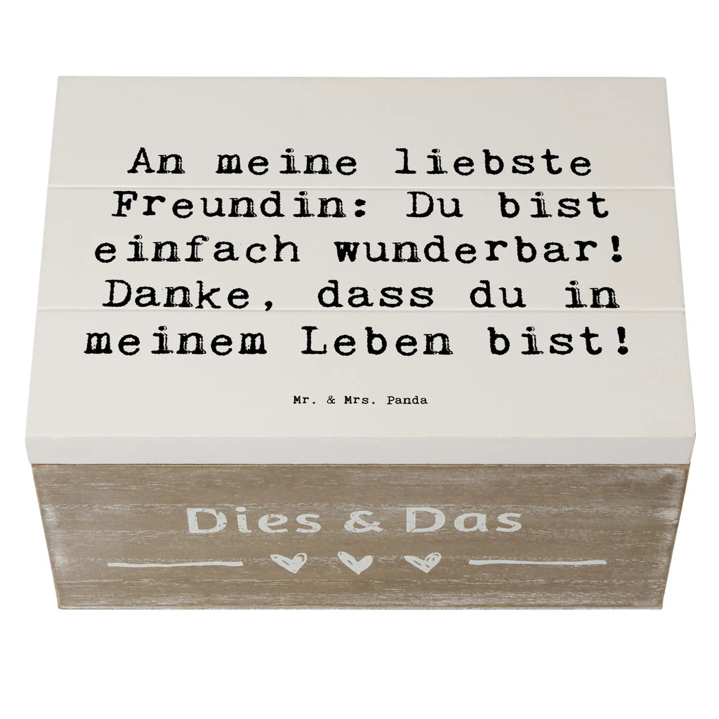 Holzkiste An meine liebste Freundin: Du bist einfach wunderbar! Danke, dass du in meinem Leben bist! Holzkiste, Kiste, Schatzkiste, Truhe, Schatulle, XXL, Erinnerungsbox, Erinnerungskiste, Dekokiste, Aufbewahrungsbox, Geschenkbox, Geschenkdose