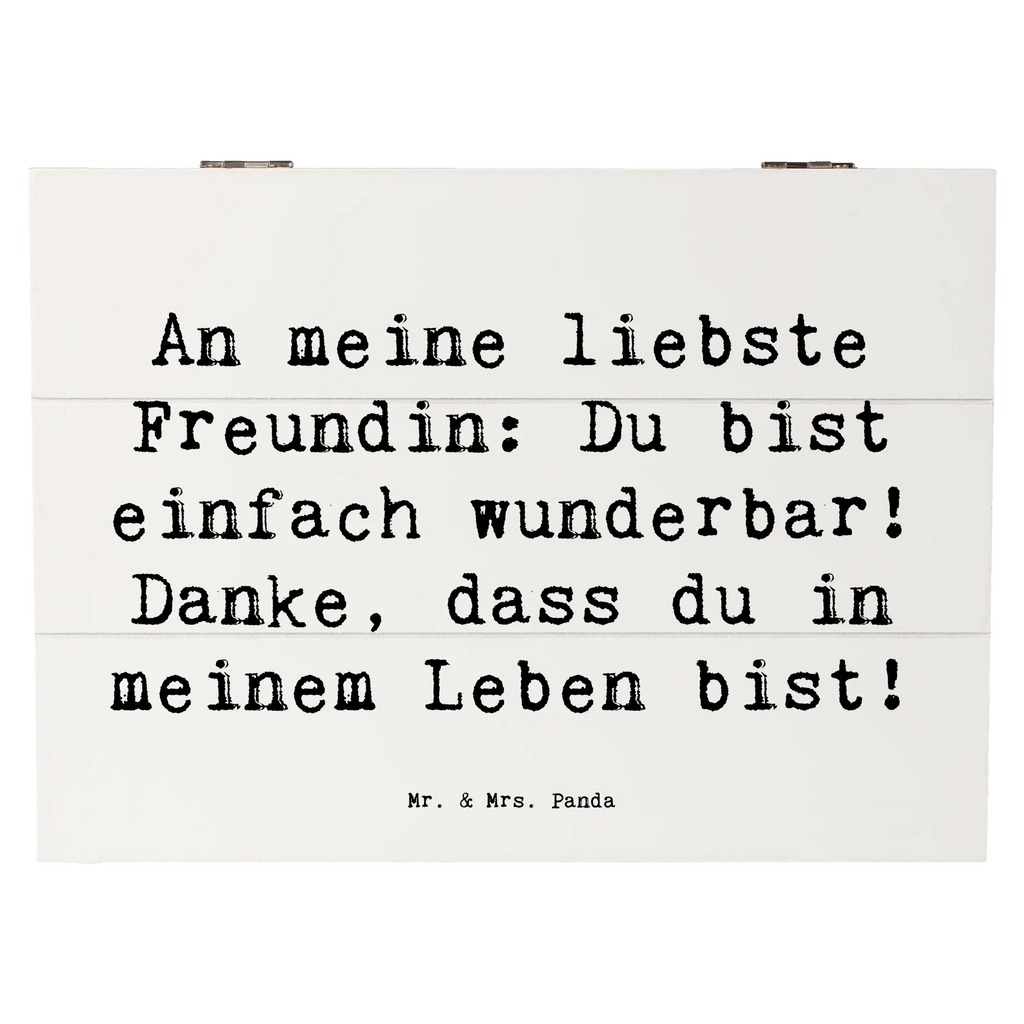 Holzkiste An meine liebste Freundin: Du bist einfach wunderbar! Danke, dass du in meinem Leben bist! Holzkiste, Kiste, Schatzkiste, Truhe, Schatulle, XXL, Erinnerungsbox, Erinnerungskiste, Dekokiste, Aufbewahrungsbox, Geschenkbox, Geschenkdose