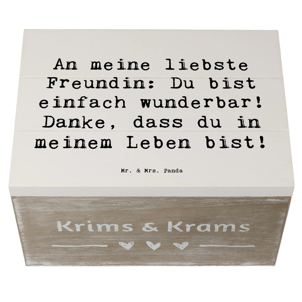 Holzkiste An meine liebste Freundin: Du bist einfach wunderbar! Danke, dass du in meinem Leben bist! Holzkiste, Kiste, Schatzkiste, Truhe, Schatulle, XXL, Erinnerungsbox, Erinnerungskiste, Dekokiste, Aufbewahrungsbox, Geschenkbox, Geschenkdose