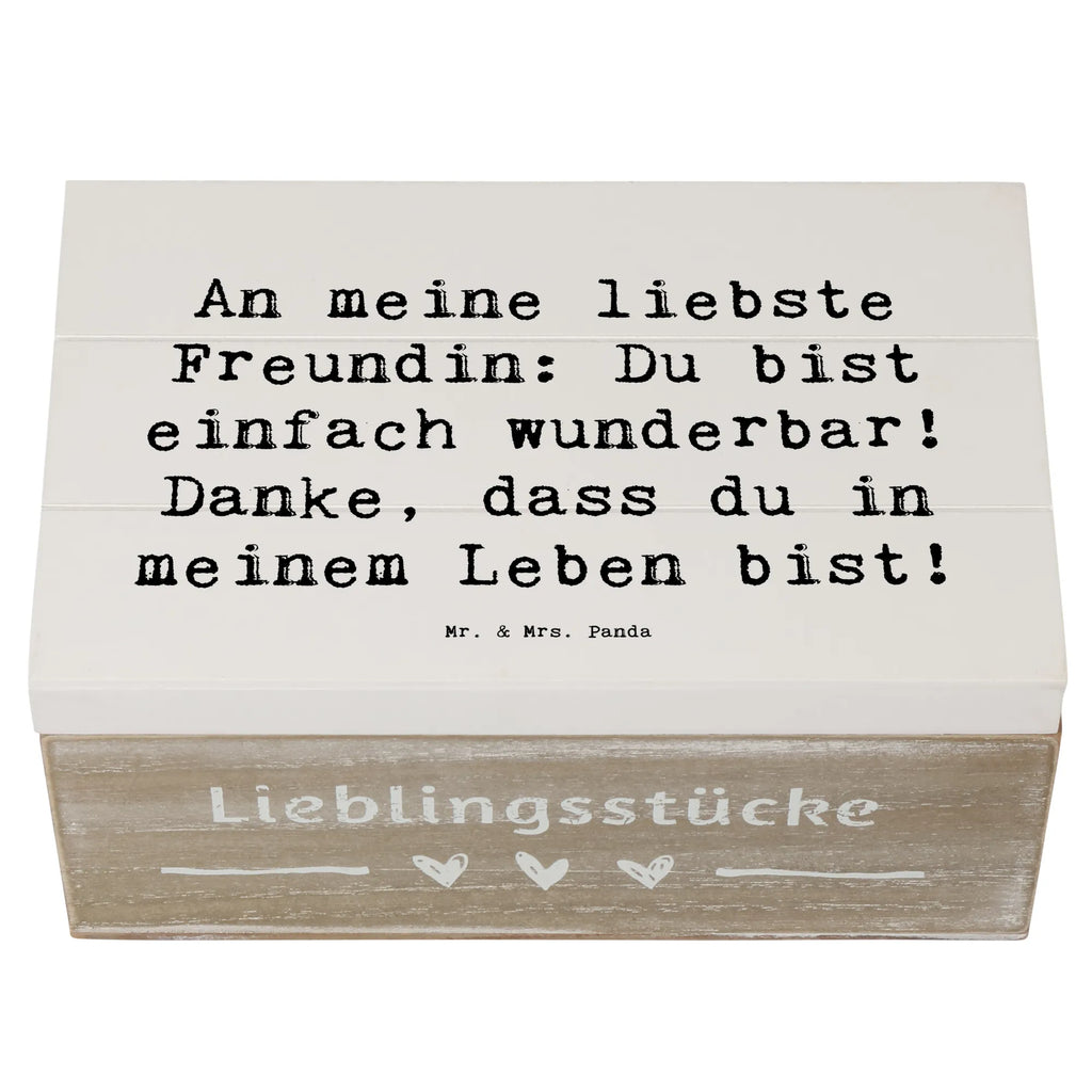 Holzkiste An meine liebste Freundin: Du bist einfach wunderbar! Danke, dass du in meinem Leben bist! Holzkiste, Kiste, Schatzkiste, Truhe, Schatulle, XXL, Erinnerungsbox, Erinnerungskiste, Dekokiste, Aufbewahrungsbox, Geschenkbox, Geschenkdose