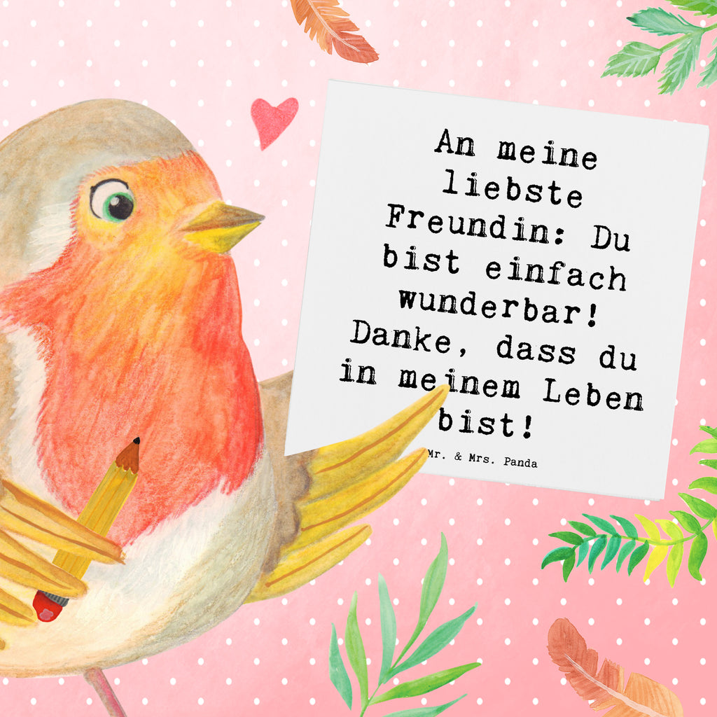 Deluxe Karte An meine liebste Freundin: Du bist einfach wunderbar! Danke, dass du in meinem Leben bist! Karte, Grußkarte, Klappkarte, Einladungskarte, Glückwunschkarte, Hochzeitskarte, Geburtstagskarte, Hochwertige Grußkarte, Hochwertige Klappkarte