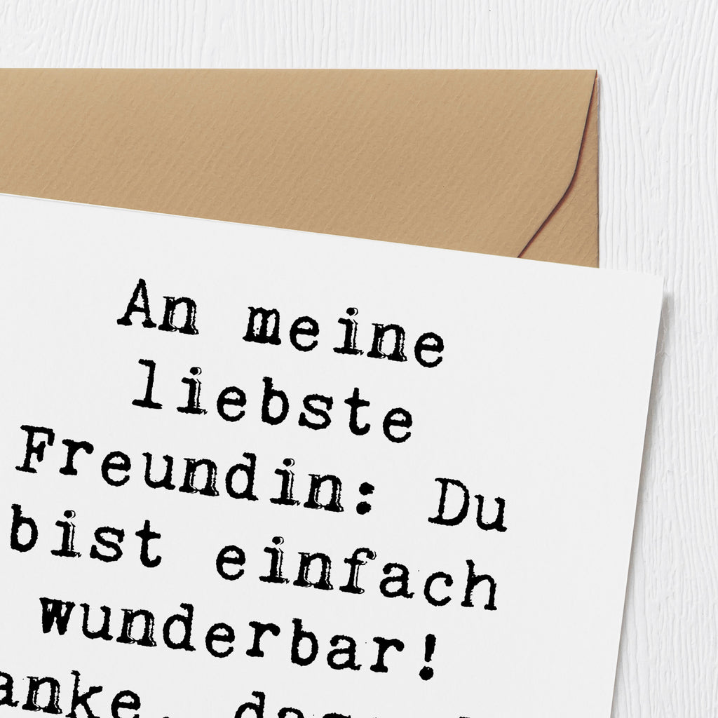 Deluxe Karte An meine liebste Freundin: Du bist einfach wunderbar! Danke, dass du in meinem Leben bist! Karte, Grußkarte, Klappkarte, Einladungskarte, Glückwunschkarte, Hochzeitskarte, Geburtstagskarte, Hochwertige Grußkarte, Hochwertige Klappkarte