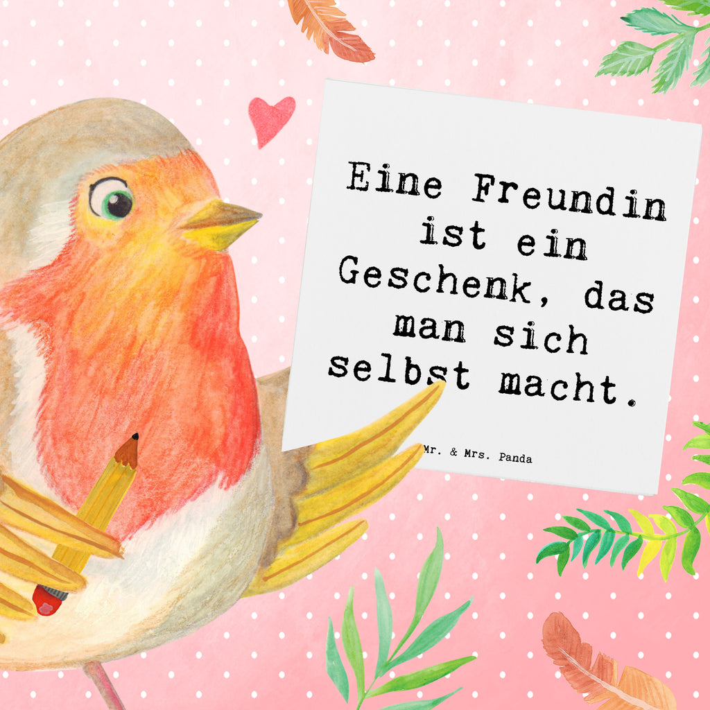 Deluxe Karte Eine Freundin ist ein Geschenk, das man sich selbst macht. Karte, Grußkarte, Klappkarte, Einladungskarte, Glückwunschkarte, Hochzeitskarte, Geburtstagskarte, Hochwertige Grußkarte, Hochwertige Klappkarte