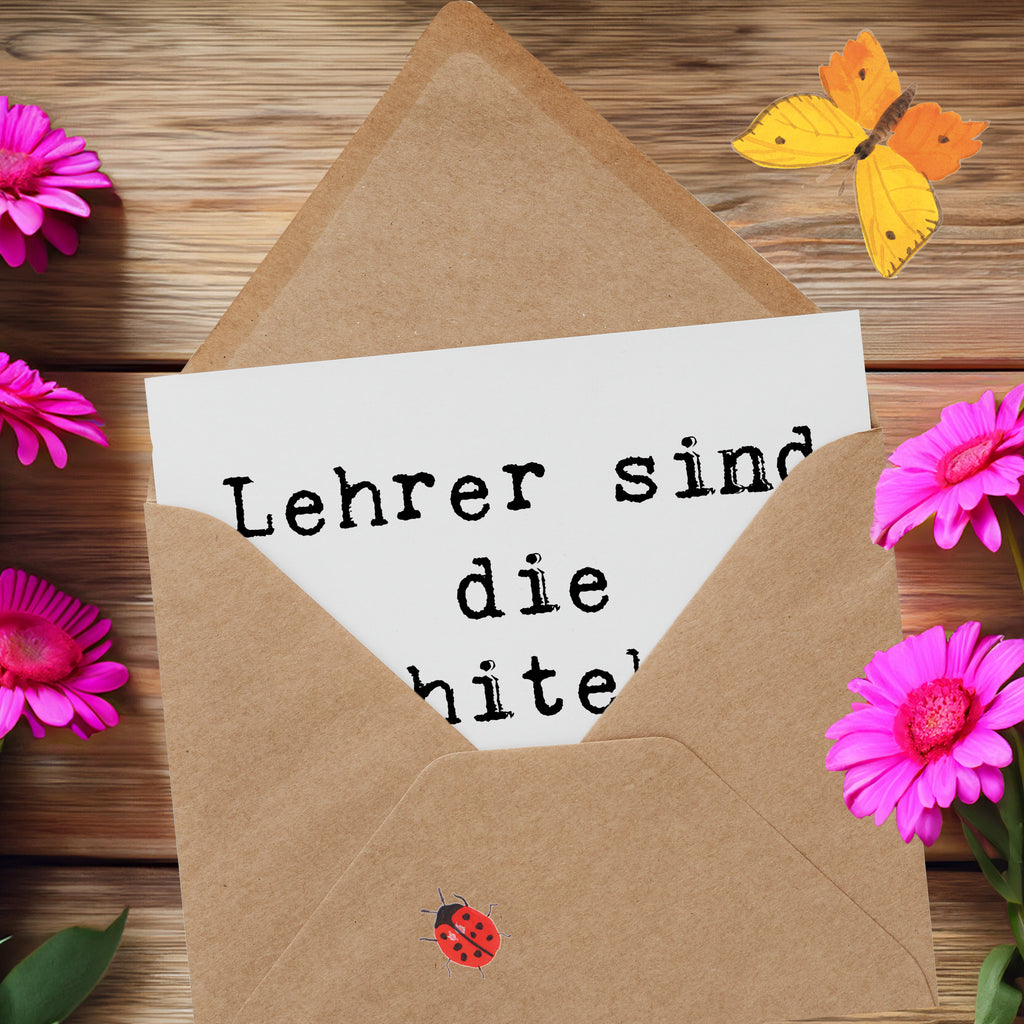 Deluxe Karte Lehrer sind die Architekten der Zukunft! Karte, Grußkarte, Klappkarte, Einladungskarte, Glückwunschkarte, Hochzeitskarte, Geburtstagskarte, Hochwertige Grußkarte, Hochwertige Klappkarte