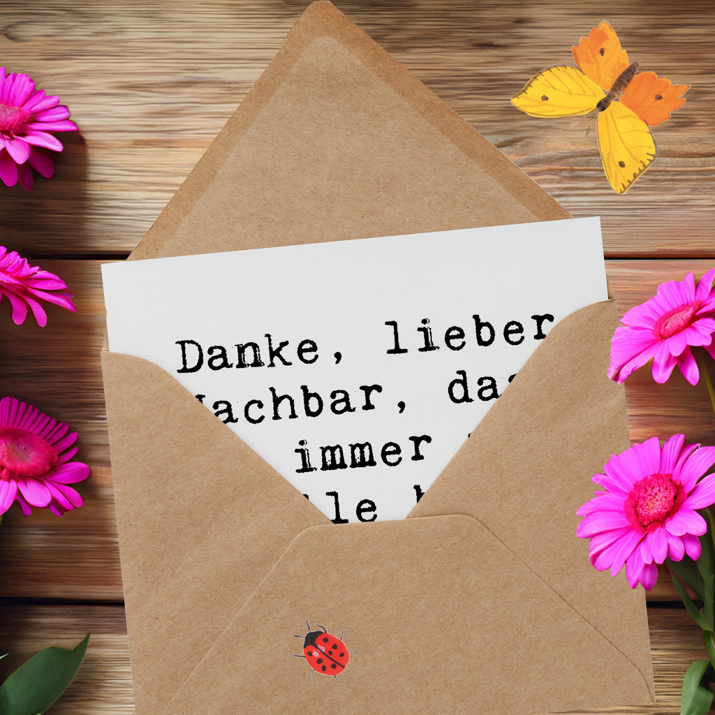 Deluxe Karte Danke, lieber Nachbar, dass du immer zur Stelle bist, wenn man dich braucht! Karte, Grußkarte, Klappkarte, Einladungskarte, Glückwunschkarte, Hochzeitskarte, Geburtstagskarte, Hochwertige Grußkarte, Hochwertige Klappkarte