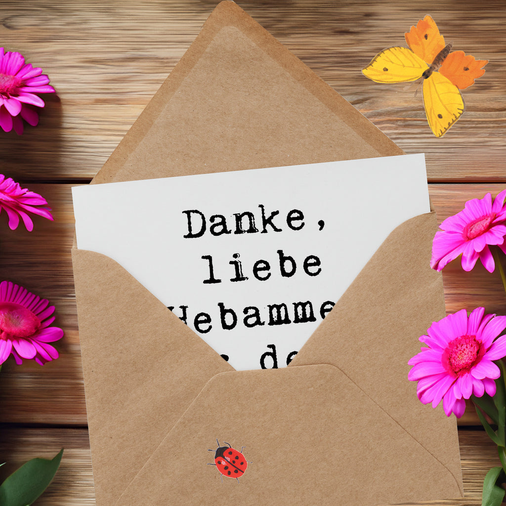 Deluxe Karte Danke, liebe Hebamme, für deine einfühlsame Begleitung! Karte, Grußkarte, Klappkarte, Einladungskarte, Glückwunschkarte, Hochzeitskarte, Geburtstagskarte, Hochwertige Grußkarte, Hochwertige Klappkarte