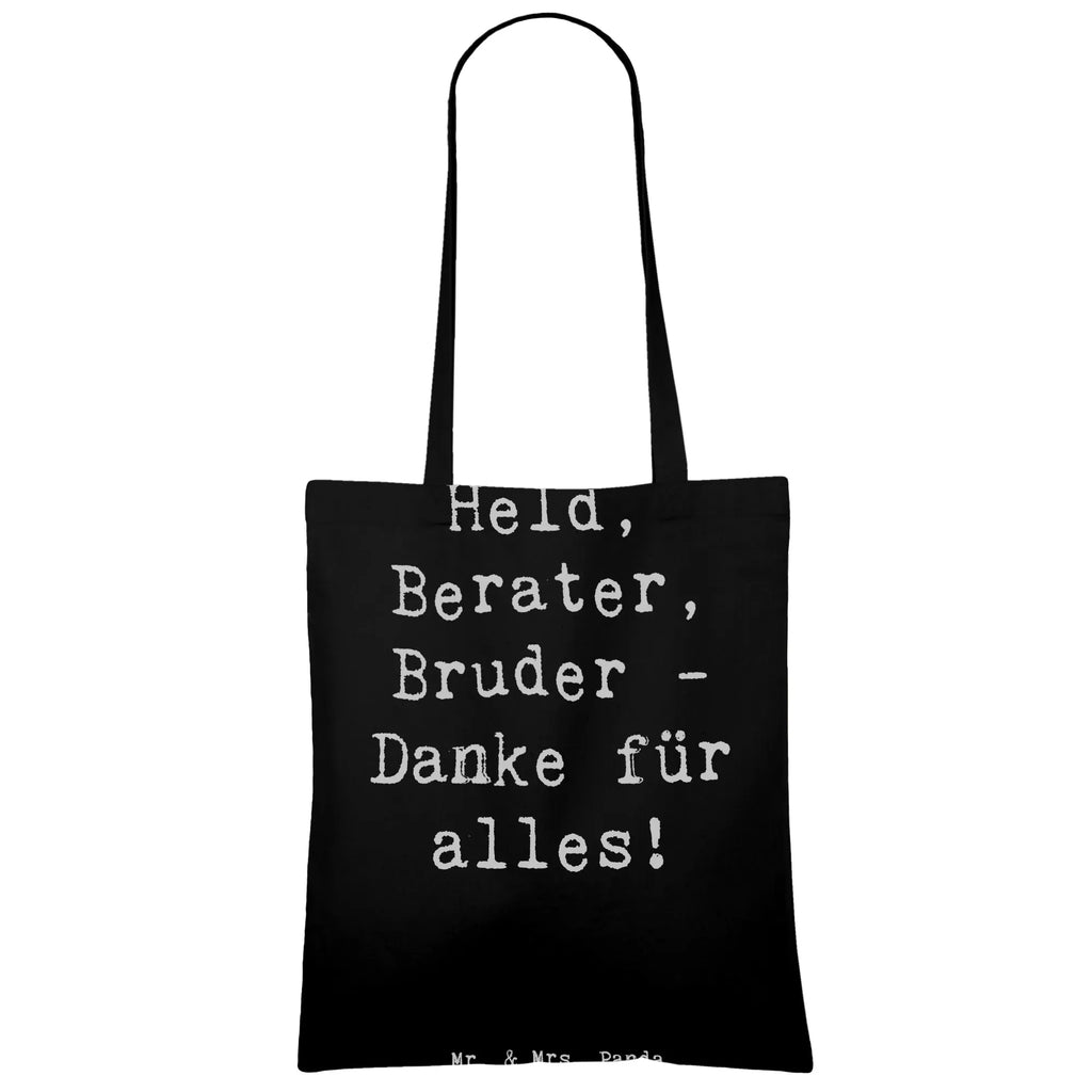 Tragetasche Held, Berater, Bruder - Danke für alles! Beuteltasche, Beutel, Einkaufstasche, Jutebeutel, Stoffbeutel, Tasche, Shopper, Umhängetasche, Strandtasche, Schultertasche, Stofftasche, Tragetasche, Badetasche, Jutetasche, Einkaufstüte, Laptoptasche