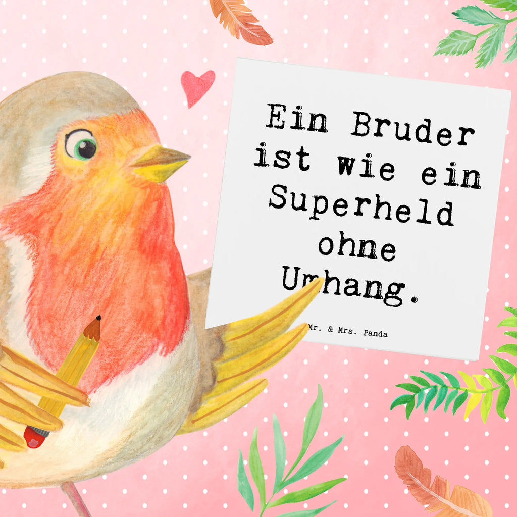 Deluxe Karte Ein Bruder ist wie ein Superheld ohne Umhang. Karte, Grußkarte, Klappkarte, Einladungskarte, Glückwunschkarte, Hochzeitskarte, Geburtstagskarte, Hochwertige Grußkarte, Hochwertige Klappkarte