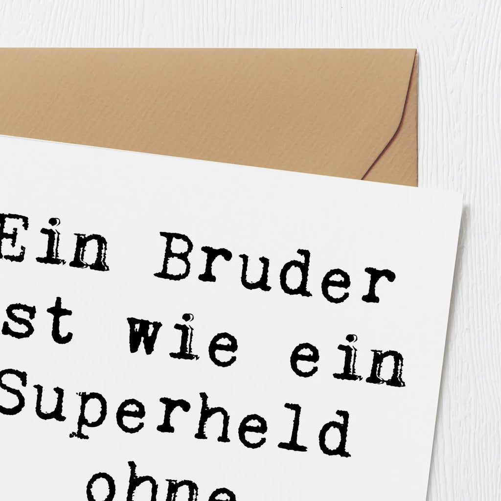 Deluxe Karte Ein Bruder ist wie ein Superheld ohne Umhang. Karte, Grußkarte, Klappkarte, Einladungskarte, Glückwunschkarte, Hochzeitskarte, Geburtstagskarte, Hochwertige Grußkarte, Hochwertige Klappkarte