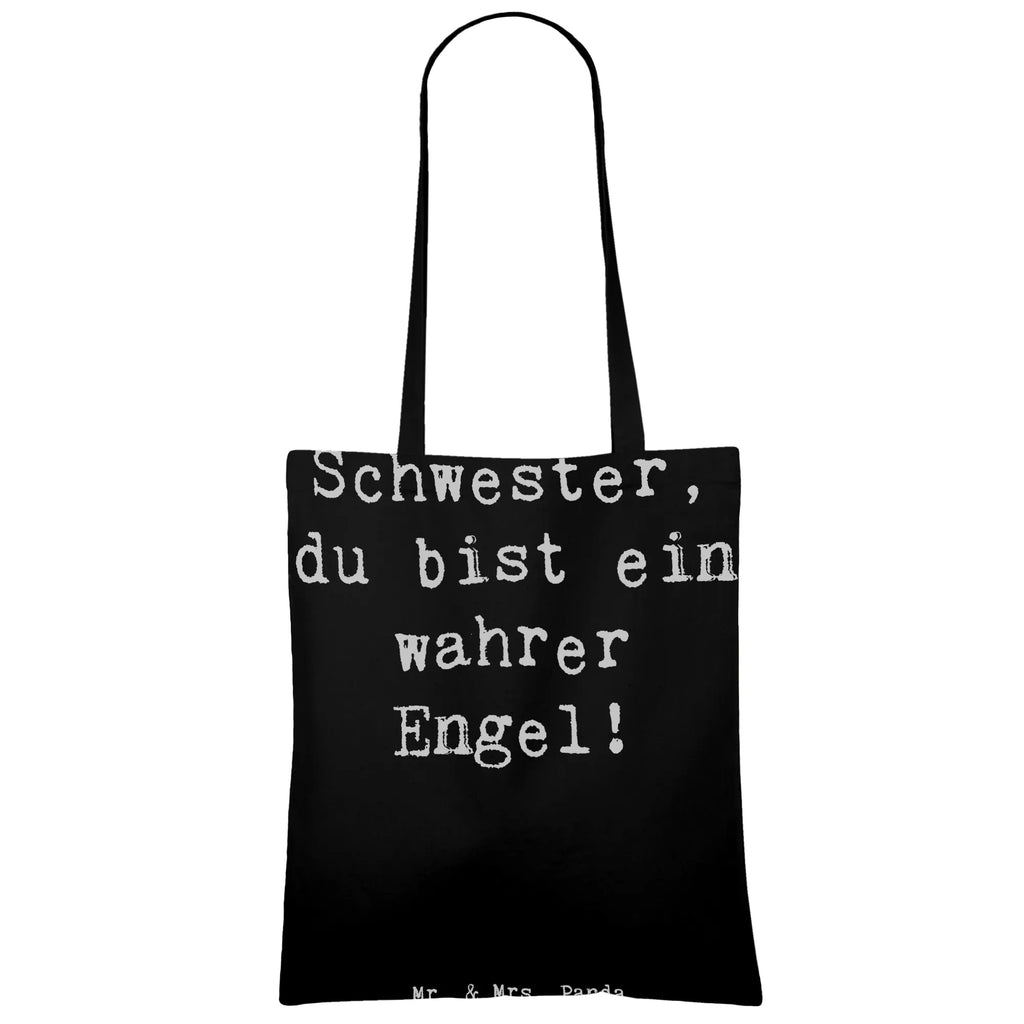 Tragetasche Schwester, du bist ein wahrer Engel! Beuteltasche, Beutel, Einkaufstasche, Jutebeutel, Stoffbeutel, Tasche, Shopper, Umhängetasche, Strandtasche, Schultertasche, Stofftasche, Tragetasche, Badetasche, Jutetasche, Einkaufstüte, Laptoptasche