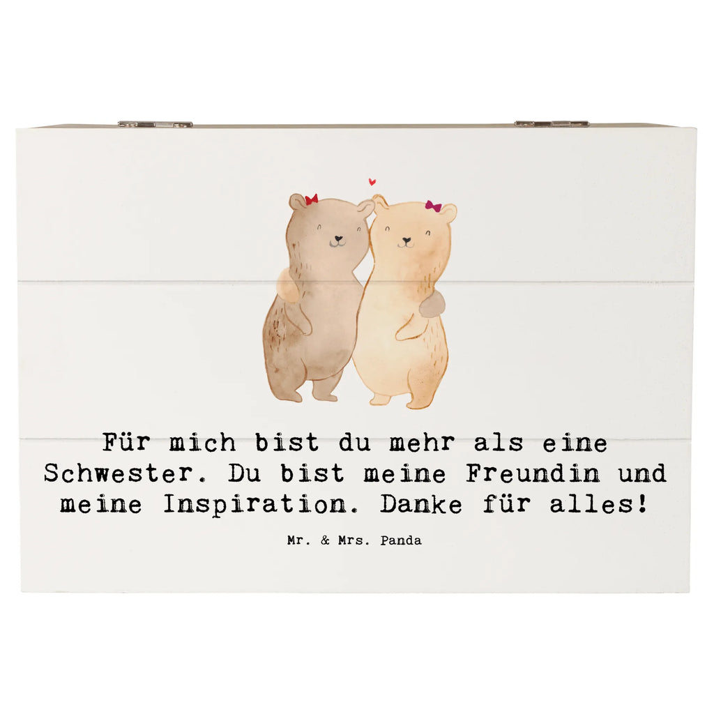 Holzkiste Für mich bist du mehr als eine Schwester. Du bist meine Freundin und meine Inspiration. Danke für alles! Holzkiste, Kiste, Schatzkiste, Truhe, Schatulle, XXL, Erinnerungsbox, Erinnerungskiste, Dekokiste, Aufbewahrungsbox, Geschenkbox, Geschenkdose