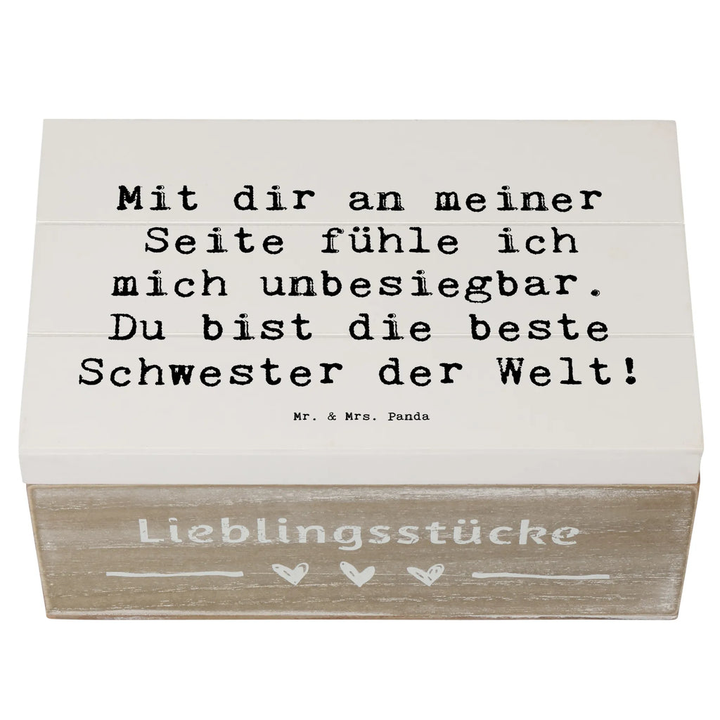 Holzkiste Mit dir an meiner Seite fühle ich mich unbesiegbar. Du bist die beste Schwester der Welt! Holzkiste, Kiste, Schatzkiste, Truhe, Schatulle, XXL, Erinnerungsbox, Erinnerungskiste, Dekokiste, Aufbewahrungsbox, Geschenkbox, Geschenkdose