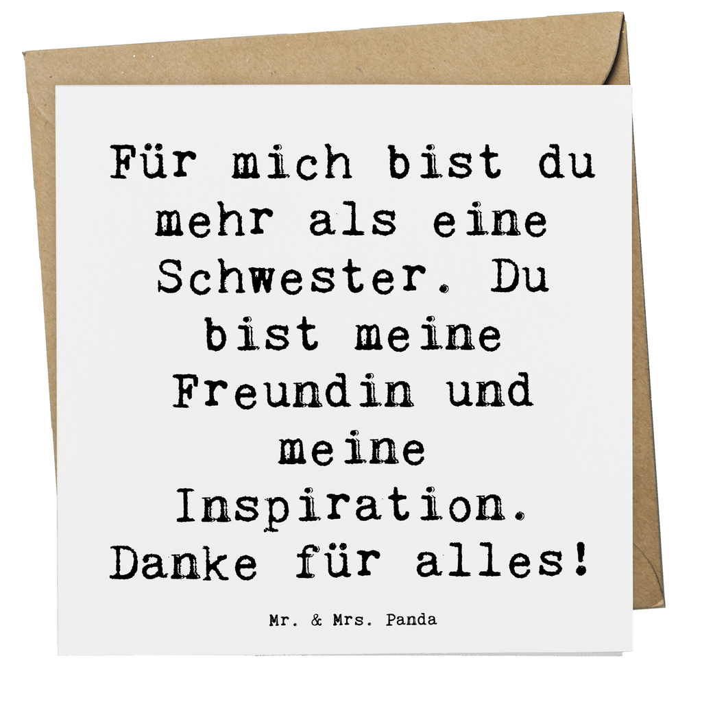 Deluxe Karte Für mich bist du mehr als eine Schwester. Du bist meine Freundin und meine Inspiration. Danke für alles! Karte, Grußkarte, Klappkarte, Einladungskarte, Glückwunschkarte, Hochzeitskarte, Geburtstagskarte, Hochwertige Grußkarte, Hochwertige Klappkarte