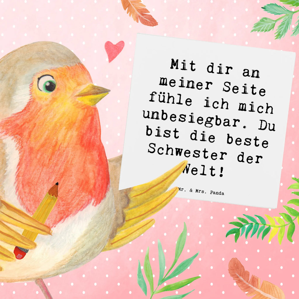 Deluxe Karte Spruch Beste Schwester Karte, Grußkarte, Klappkarte, Einladungskarte, Glückwunschkarte, Hochzeitskarte, Geburtstagskarte, Hochwertige Grußkarte, Hochwertige Klappkarte