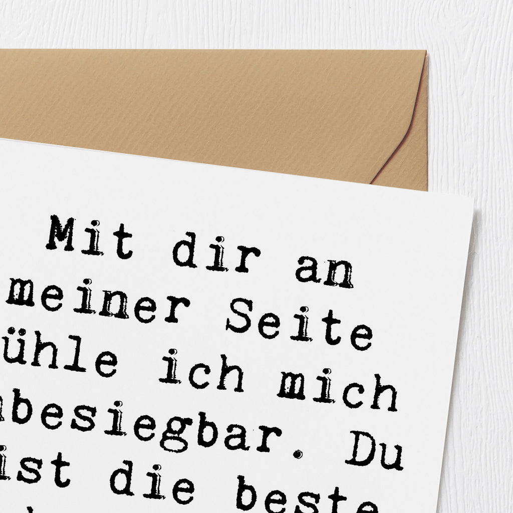 Deluxe Karte Mit dir an meiner Seite fühle ich mich unbesiegbar. Du bist die beste Schwester der Welt! Karte, Grußkarte, Klappkarte, Einladungskarte, Glückwunschkarte, Hochzeitskarte, Geburtstagskarte, Hochwertige Grußkarte, Hochwertige Klappkarte