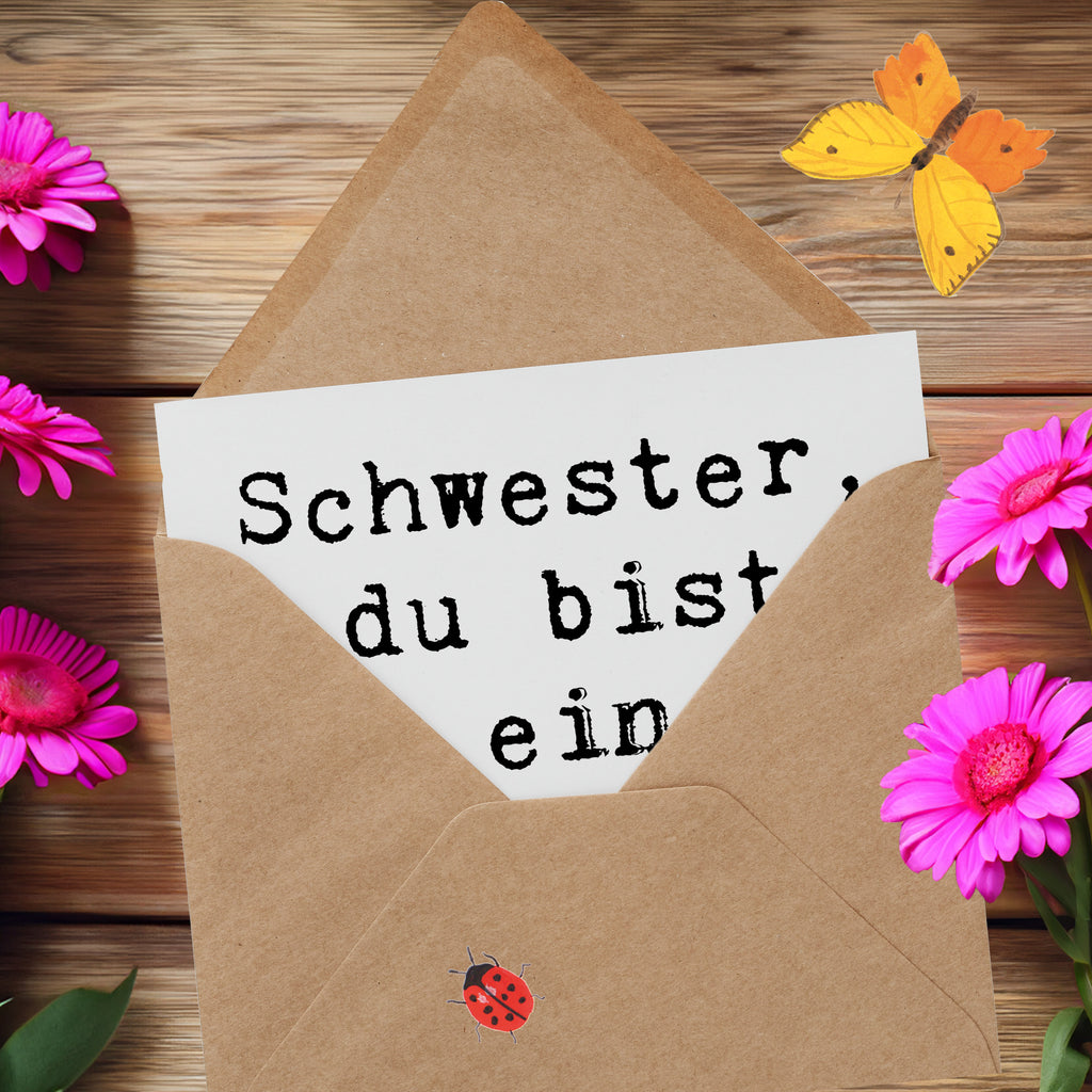 Deluxe Karte Spruch Schwester Engel Karte, Grußkarte, Klappkarte, Einladungskarte, Glückwunschkarte, Hochzeitskarte, Geburtstagskarte, Hochwertige Grußkarte, Hochwertige Klappkarte