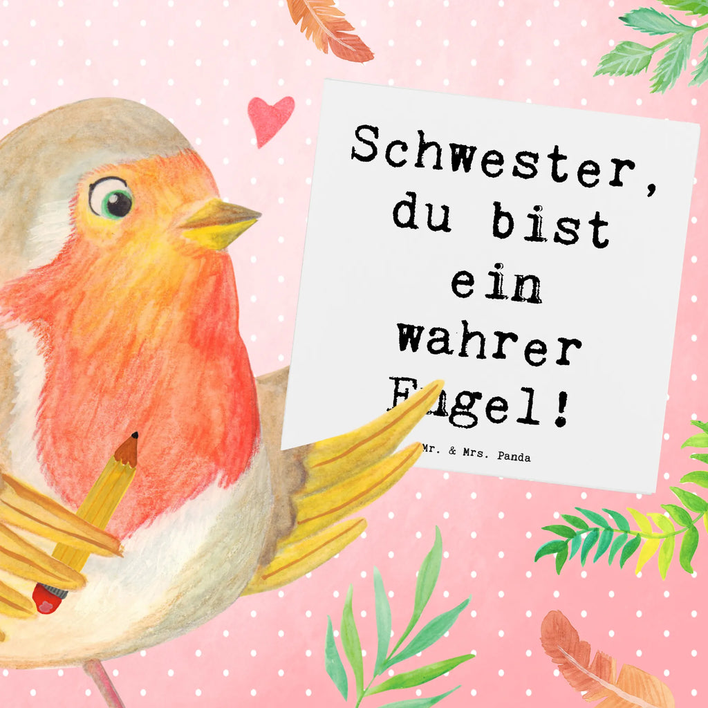 Deluxe Karte Spruch Schwester Engel Karte, Grußkarte, Klappkarte, Einladungskarte, Glückwunschkarte, Hochzeitskarte, Geburtstagskarte, Hochwertige Grußkarte, Hochwertige Klappkarte