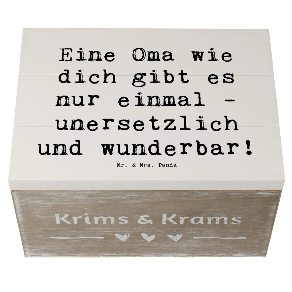 Holzkiste Eine Oma wie dich gibt es nur einmal - unersetzlich und wunderbar! Holzkiste, Kiste, Schatzkiste, Truhe, Schatulle, XXL, Erinnerungsbox, Erinnerungskiste, Dekokiste, Aufbewahrungsbox, Geschenkbox, Geschenkdose